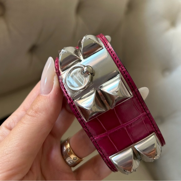 HERMES COLLIER DE CHIEN CROCODILE BRACELET NEW! - Picture 4 of 17